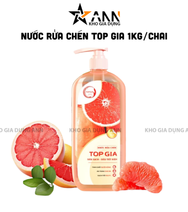 Nước Rửa Chén Top Gia Hương Bưởi Hồng 1kg/Chai - 8936214081646