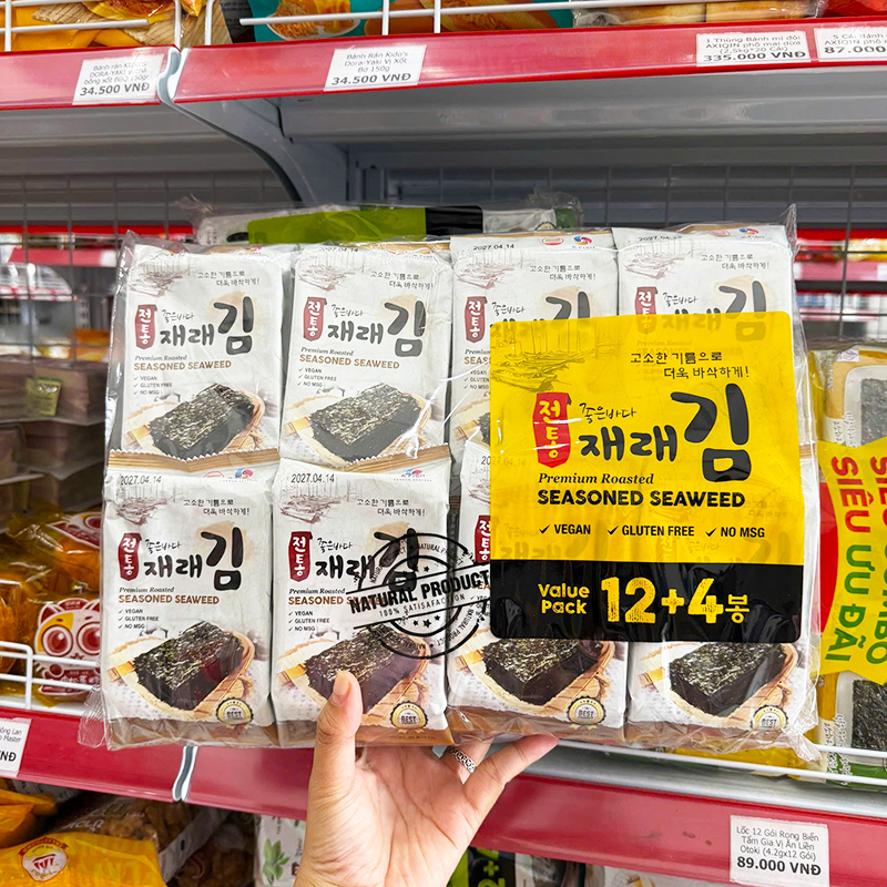 Chỗ sỉ rong Biển Ăn Liền Hàn Quốc KFish Vị BBQ 16 Gói 5 Chỗ sỉ rong Biển Ăn Liền Hàn Quốc KFish Vị BBQ 16 Gói