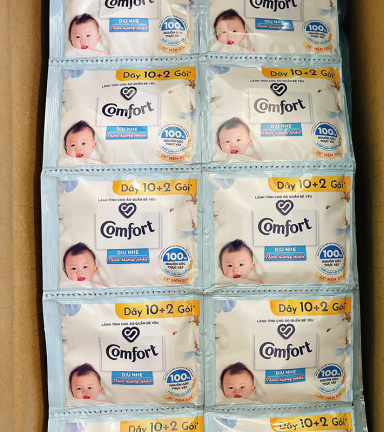 Dây 12 Gói Nước Xả Vải Comfort Cho Da Nhạy Cảm Hương Phấn Dịu Nhẹ 18ml/Gói - Màu Trắng - 8934868177937