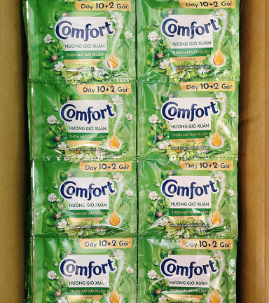 Combo 2 Dây 24 Gói Nước Xả Vải Comfort Hương Gió Xuân Thơm Mát 18ml/Gói - Màu Xanh Lá - 8934868136255CB2