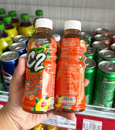 1 Chai Trà Xanh C2 Hương Đào Chai Nhỏ 225ml - 8934564600937LE