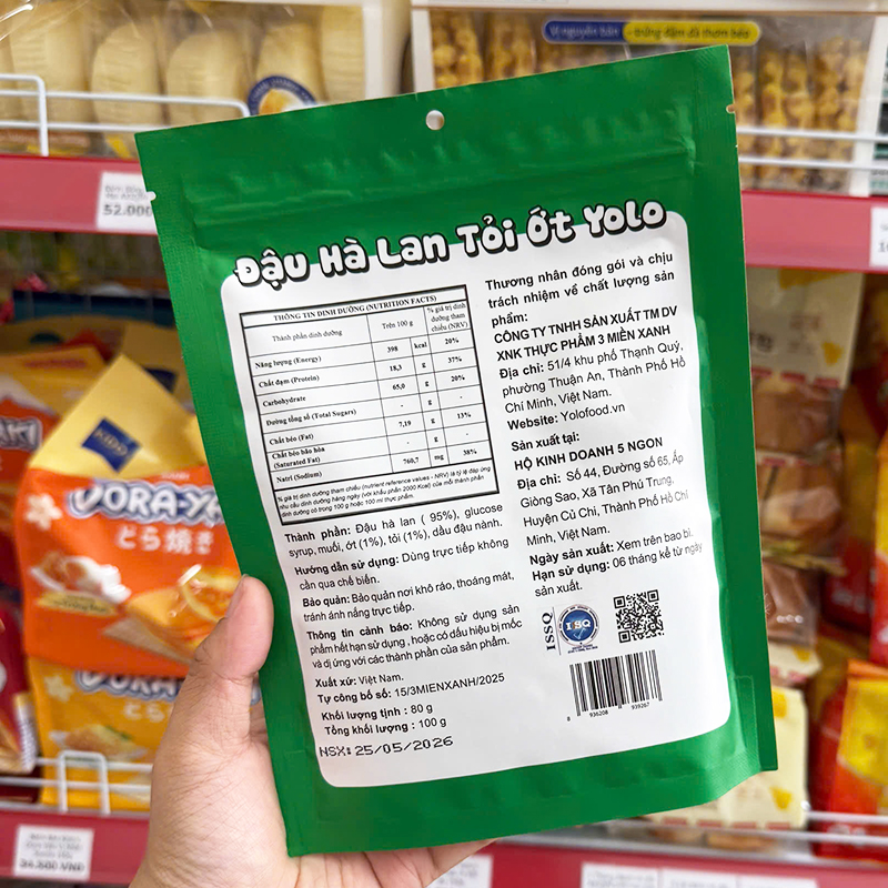 Đậu Hà Lan Tỏi Ớt Yolo Food 100g 5 Đậu Hà Lan Tỏi Ớt Yolo Food 100g