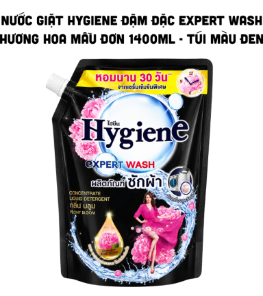 Nước Giặt Hygiene Đậm Đặc Expert Wash Hương Hoa Mẫu Đơn 1400ml - Túi Màu Đen - 8850092259587