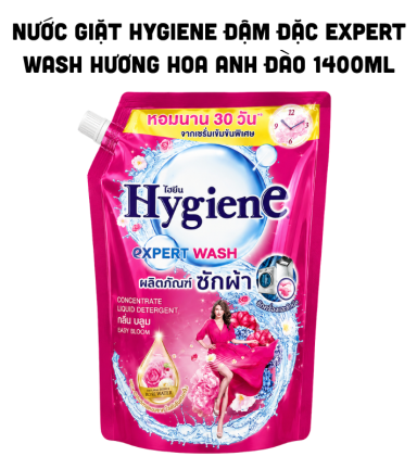 Nước Giặt Hygiene Đậm Đặc Expert Wash Hương Hoa Anh Đào 1400ml - Túi Màu Hồng - 8850092252632