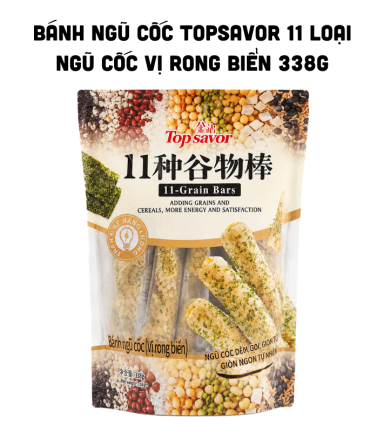 Bánh Ngũ Cốc Topsavor 11 Loại Ngũ Cốc Vị Rong Biển 338g - 9588552350206