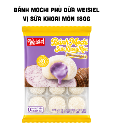 Bánh Mochi Phủ Dừa Weisiel Vị Sữa Khoai Môn 180g - 6971153696027
