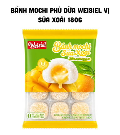 Bánh Mochi Phủ Dừa Weisiel Vị Sữa Xoài 180g - 6971153696003