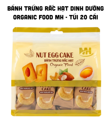 Bánh Trứng Rắc Hạt Dinh Dưỡng Organic Food MH - Túi 20 Cái - 8938565453066