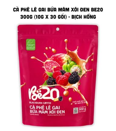Cà Phê Lê Gai Bứa Mâm Xôi Đen Be20 300g (10g x 30 Gói) - Bịch Hồng - 8938563422132
