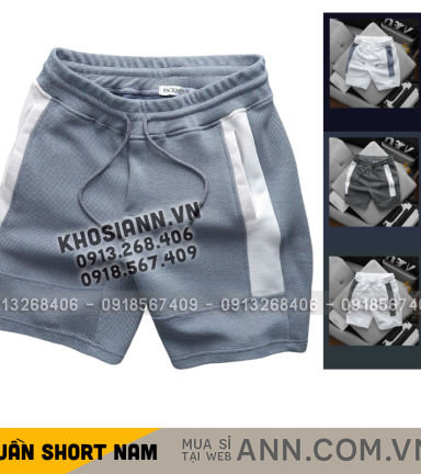Quần Short Nam - Quần Đùi Nam - Quần Nam Chất Liệu Vải Cá Sấu Poly Phối 2 Màu Trẻ Trung Năng Động (Size Từ M - XXL) - QB472