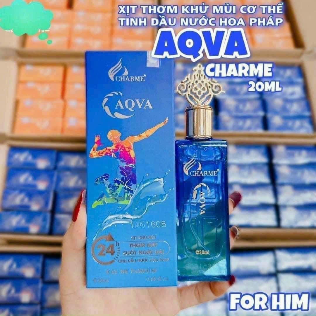 Xịt khử mùi Charme Aqva 20ml Với kết cấu hương thơm ba tầng xen kẽ nhau mang đến cảm giác sang trọng và nhẹ nhàng cho người sử dụng