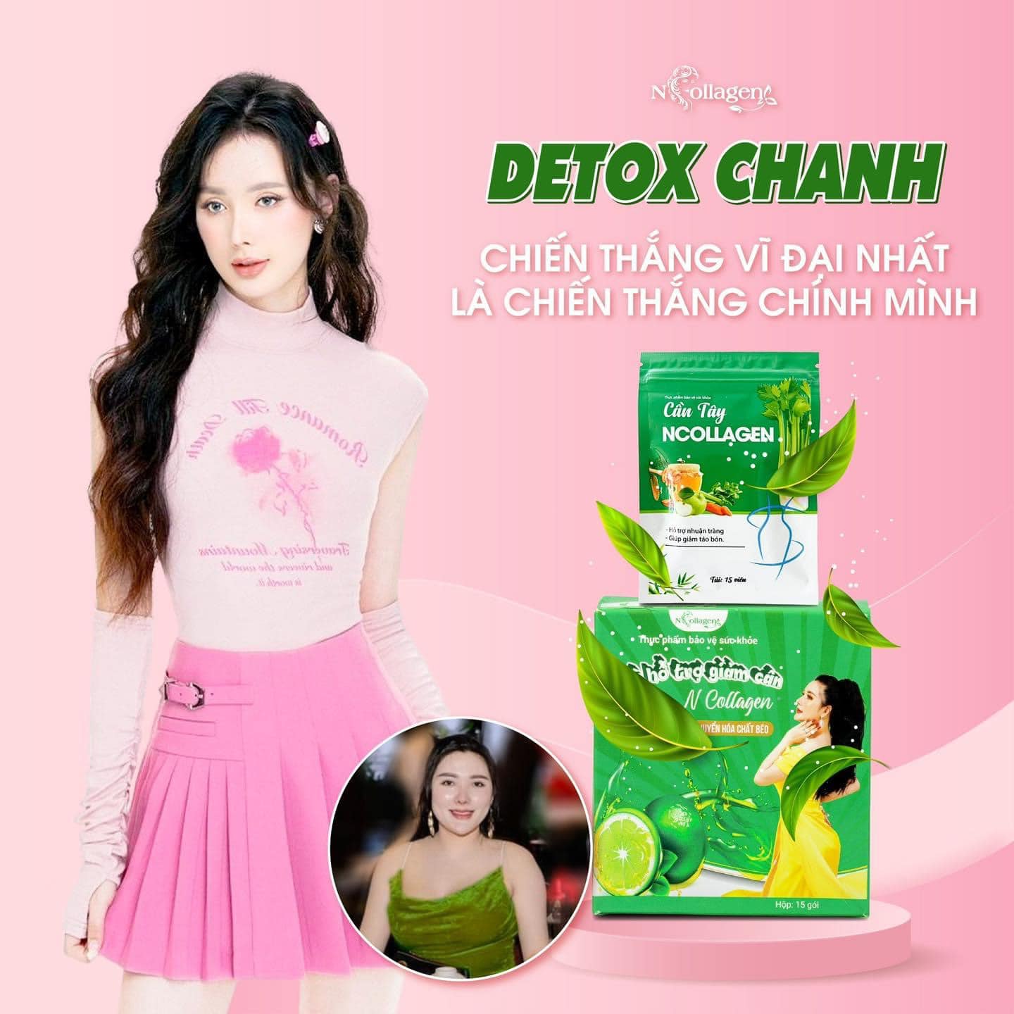 Detox Chanh Giảm Cân N Collagen giúp da đẹp dáng thon