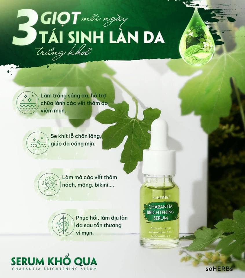 Serum khô qua Soherbs tinh chất khô qua mờ thâm trắng da phục hồi da sau mụn