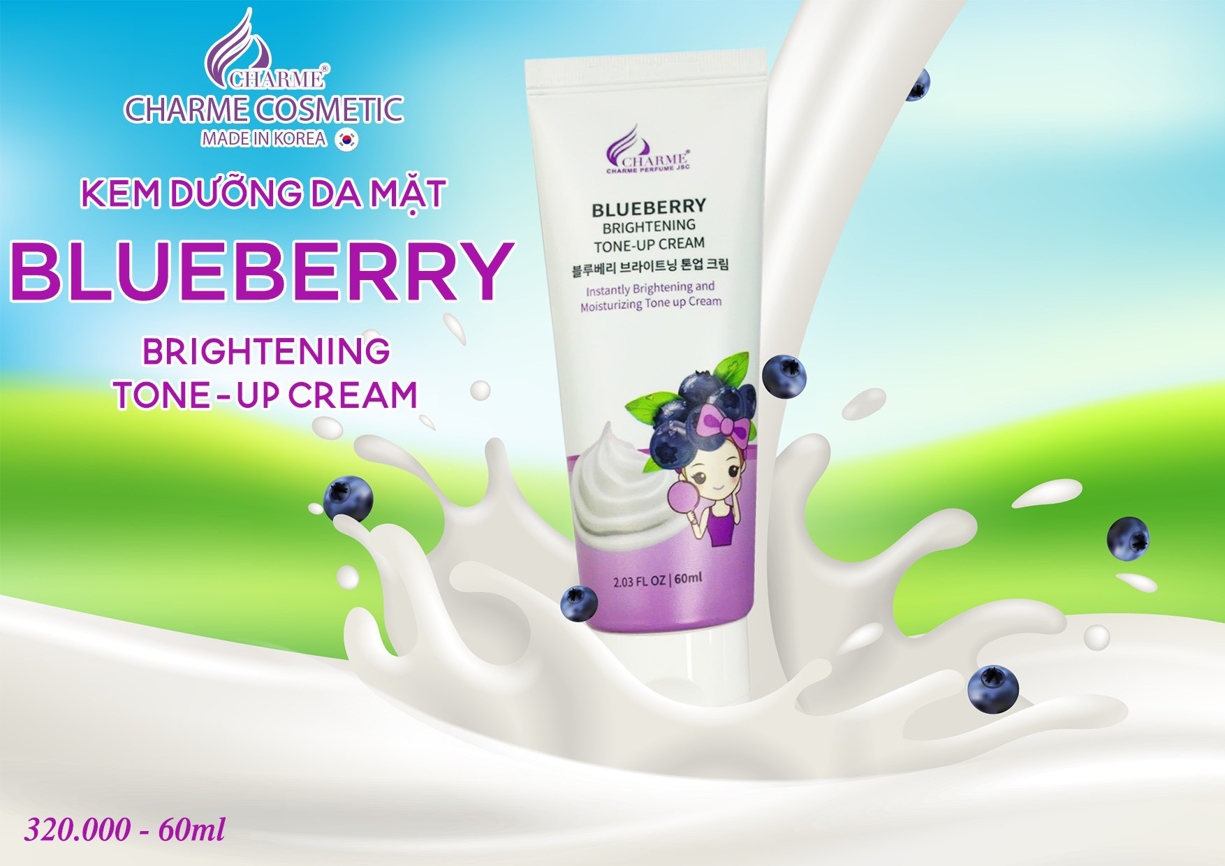 Kem Face Charme Blueberry 60ml