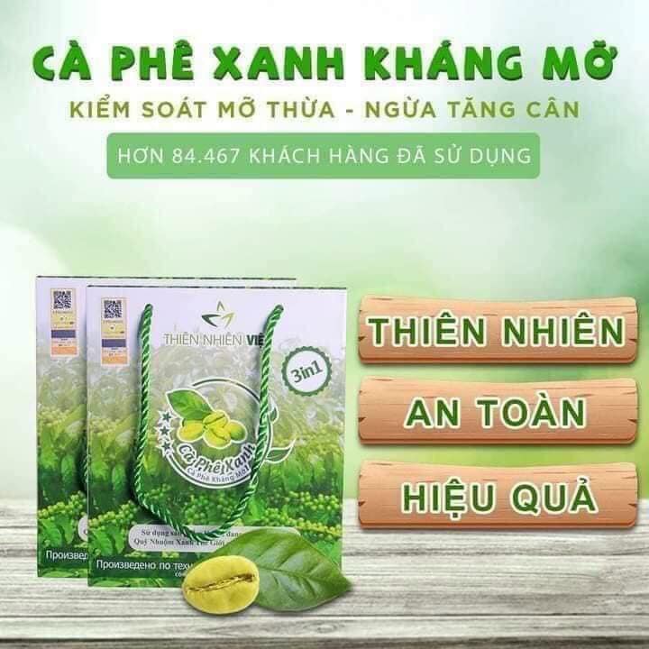 Cafe xanh giảm cân tự nhiên an toàn kháng mỡ