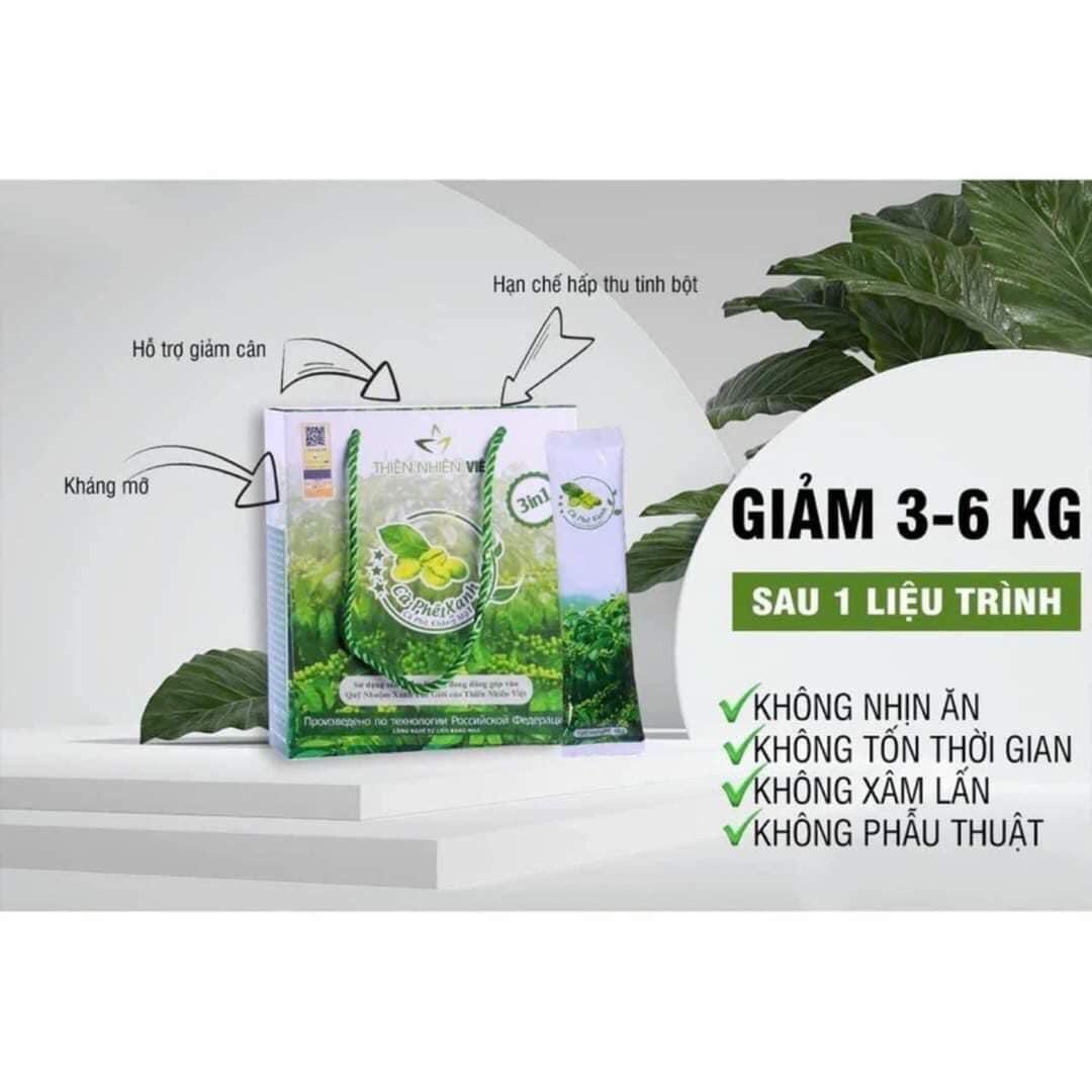 Cafe xanh giảm cân tự nhiên an toàn kháng mỡ
