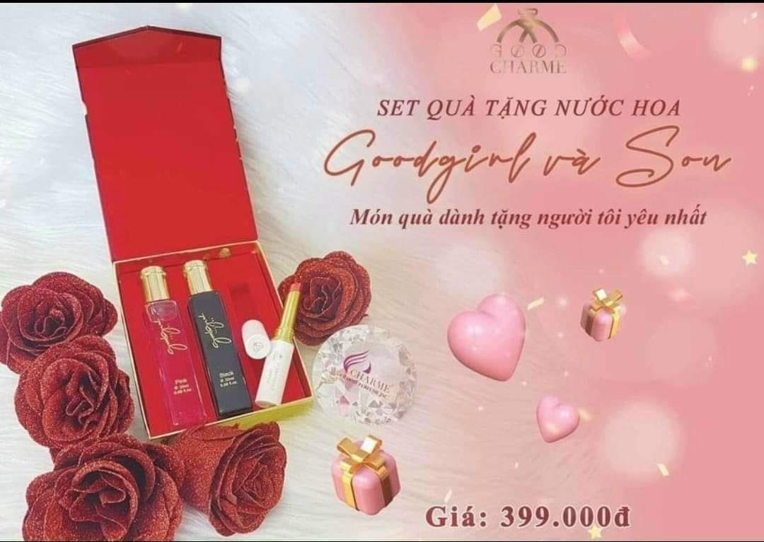 Set Nước Hoa Goodgirl Và Son Môi Cao Cấp Good Charme Với thiết kế chai thon nhỏ gọn tiện lợi và đầy tinh tế
