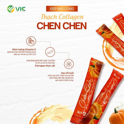Thạch Bí Đỏ Chen Chen Vic Organic Dạng Hộp 14 gói