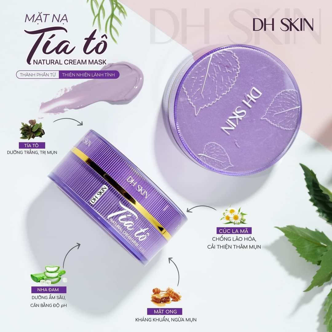 Mặt Nạ Tía Tô DH Skin mang hiệu quả tuyệt vời từ những lá tía tô nguyên chất