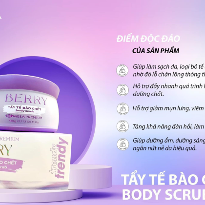 Tẩy Tế Bào Chết Berry Trendy Meea Premium Organic chính hãng