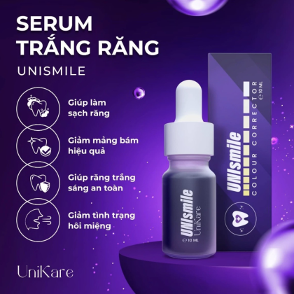 Serum Trắng Răng UniSmile 10ml Và Serum Thơm Miệng UniSweet 10ml  Hỗ Trợ Cải Thiện Ố Vàng Hôi Miệng UniKare