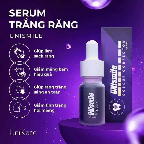 Serum Trắng Răng UniSmile 10ml Và Serum Thơm Miệng UniSweet 10ml  Hỗ Trợ Cải Thiện Ố Vàng Hôi Miệng UniKare