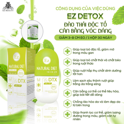 Viên Uống Detox EZ Beauty Chính Hãng Hỗ trợ giảm mỡ cân bằng vóc dáng