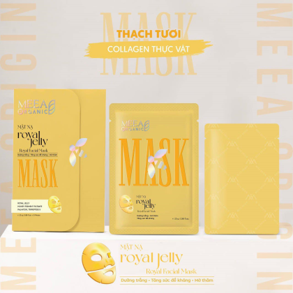 Mặt Nạ Thạch Collagen Meea Organic Màu Vàng Royal Jelly Mask