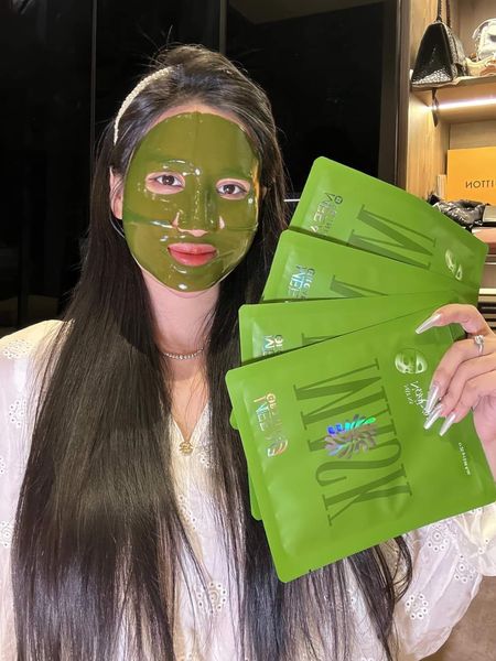Mặt Nạ Thạch Collagen Meea Organic Màu Xanh Ngãi Cứu Mugwort Mask