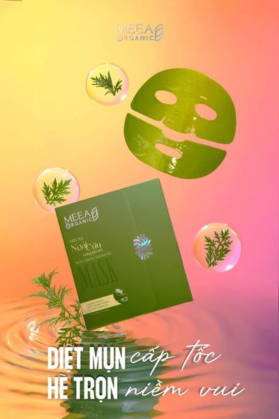 Mặt Nạ Thạch Collagen Meea Organic Màu Xanh Ngãi Cứu Mugwort Mask