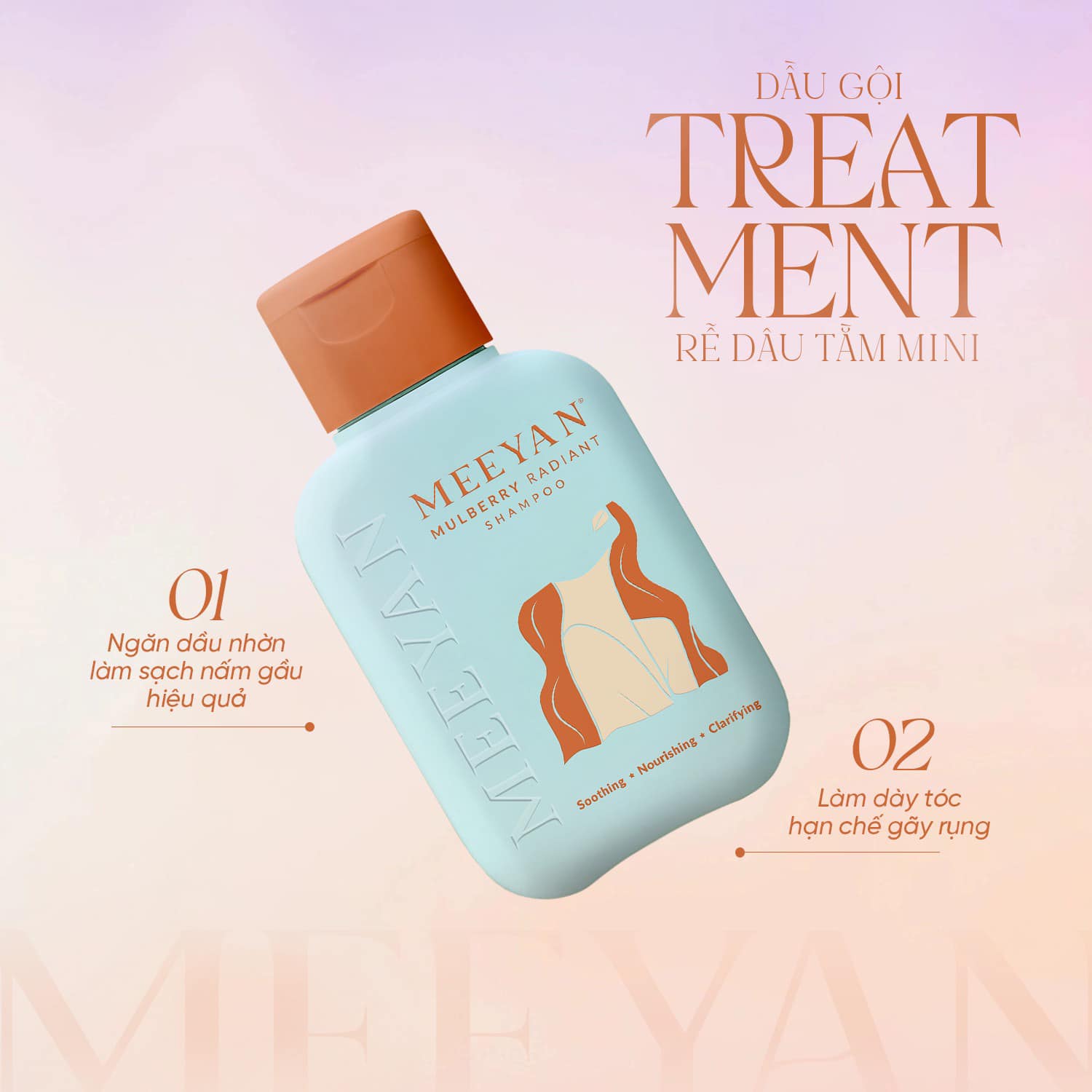 Bộ đôi Gội và Xả Chăm Sóc Tóc Rễ Dâu Tằm của Meeyan