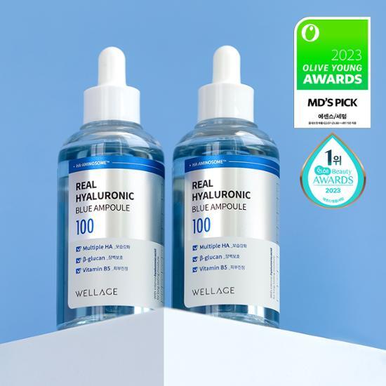 Tinh Chất Dưỡng Ẩm, Căng Mọng Phục Hồi Săn Chắc Da Wellage Real Hyaluronic Blue Ampoule 100 75ml