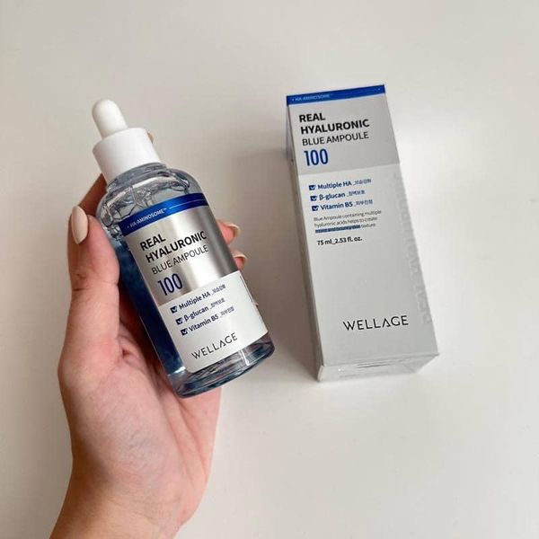 Tinh Chất Dưỡng Ẩm, Căng Mọng Phục Hồi Săn Chắc Da Wellage Real Hyaluronic Blue Ampoule 100 75ml