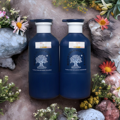 Set Gội, Xả Biotin & Collagen Essence Voudioty Màu Xanh 500ML