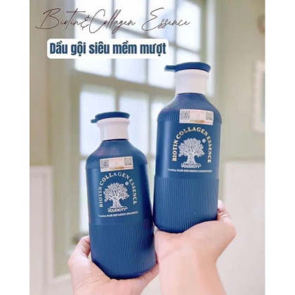Set Gội, Xả Biotin & Collagen Essence Voudioty Màu Xanh 500ML