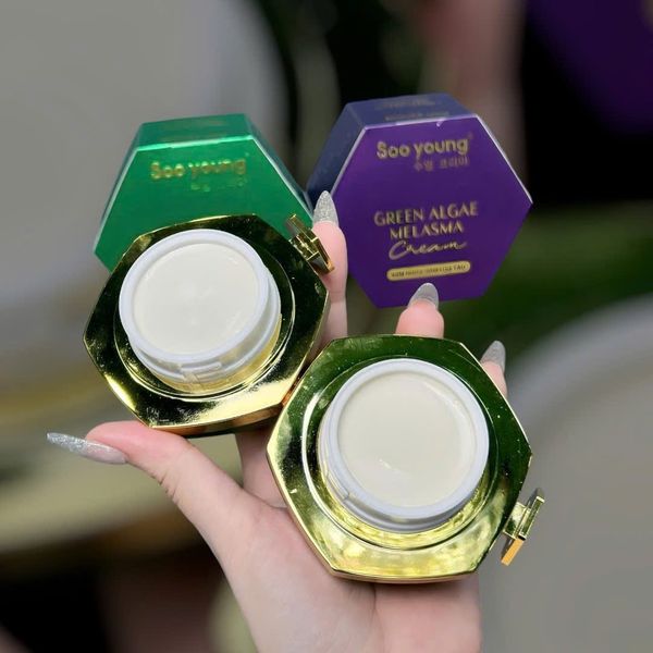 Kem Face Tím mini hỗ trợ Giảm Nám Soo Young Mini Green Algae Melasma Cream 10g Phá vỡ rào cản  Xóa mờ sạm nám