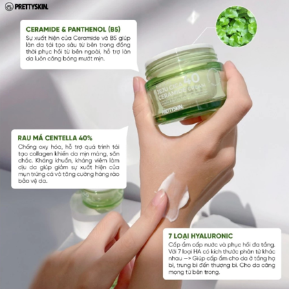 Kem Dưỡng Trắng Da Prettyskin The Pure Chiết Xuất Rau Má Ceramide Cream 52ml