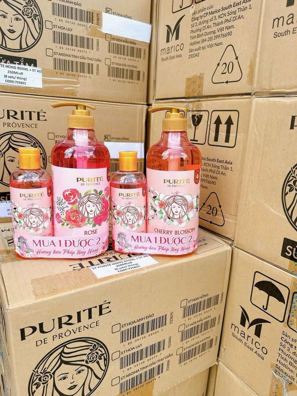 Sữa Tắm Purité Sáng Mịn Da Hương Hoa Anh Đào 850ml