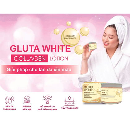 Kem Dưỡng Trắng Da Body Gluta White 170g Hổ trợ dưỡng trắng dành cho da ngăm chai lì