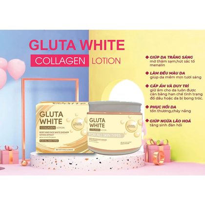 Kem Dưỡng Trắng Da Body Gluta White 170g Hổ trợ dưỡng trắng dành cho da ngăm chai lì