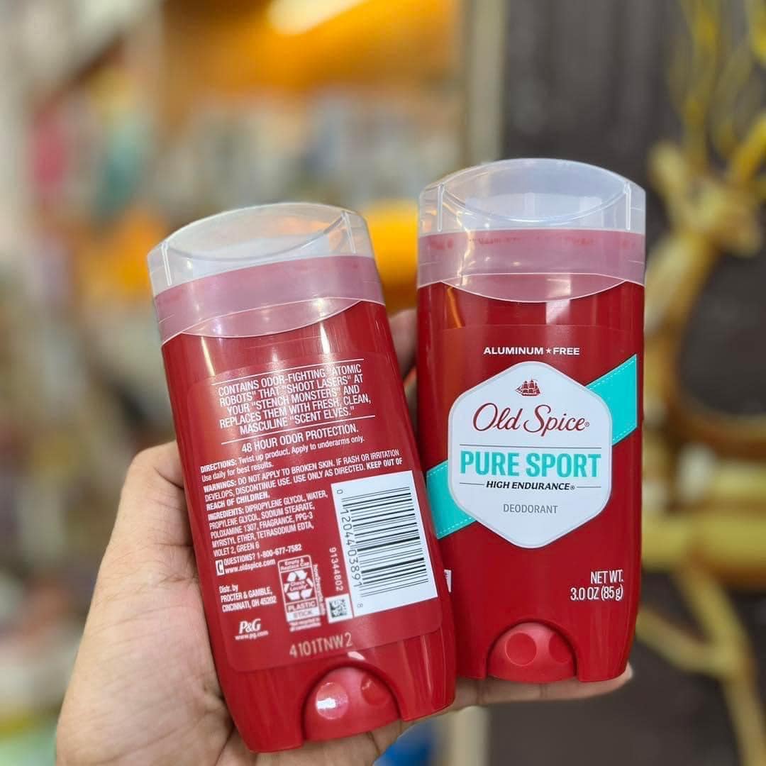 Lăn Sáp Khử Mùi Old Spice Pure Sport Mỹ 85g với hương thơm mạnh mẽ tự nhiên giúp ngăn mùi cơ thể