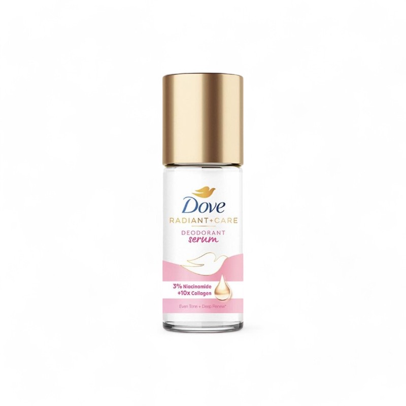 Lăn Khử Mùi Dưỡng Trắng Dove 3% Niacinamide + 10x Collagen Chai Màu Tím 45ml