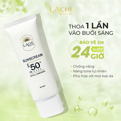 Kem Chống Nắng Lachi Cheese SPF 50+ Royal Sunscreen - Phiên Bản Mới