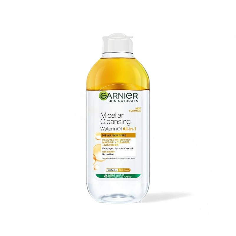 Nước Tẩy Trang Làm Sạch Sâu Lớp Trang Điểm Garnier Micellar Oil-Infused Cleansing Water For All Skin Types 400ml
