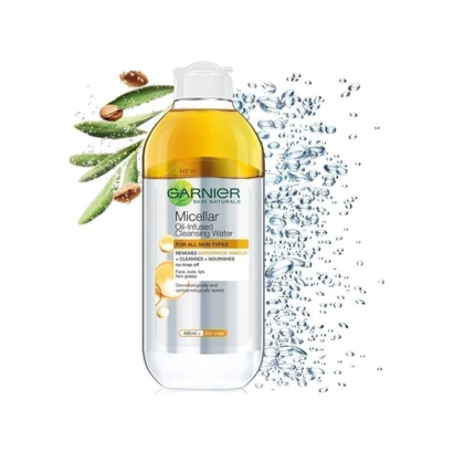Nước Tẩy Trang Làm Sạch Sâu Lớp Trang Điểm Garnier Micellar Oil-Infused Cleansing Water For All Skin Types 400ml
