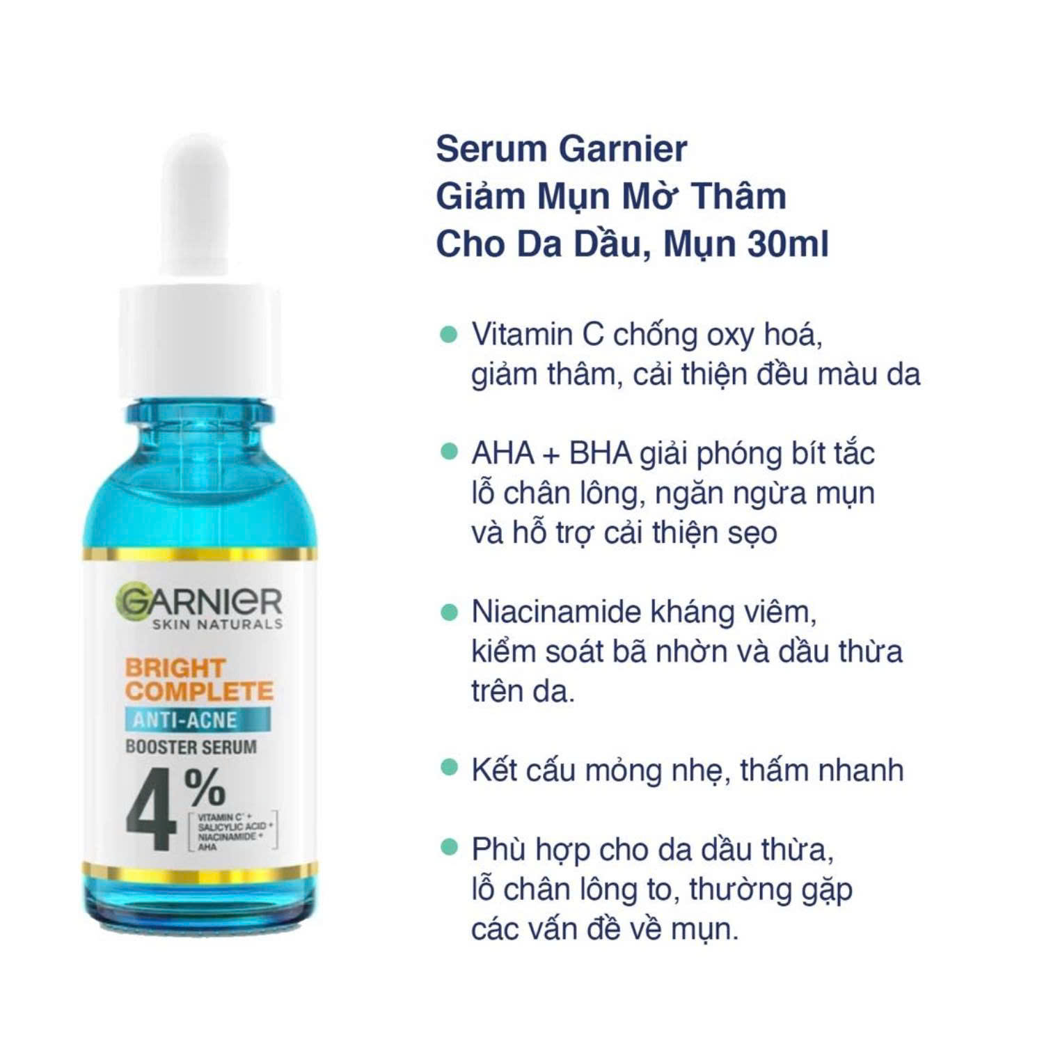 Serum Garnier Skin giảm mụn mờ nám