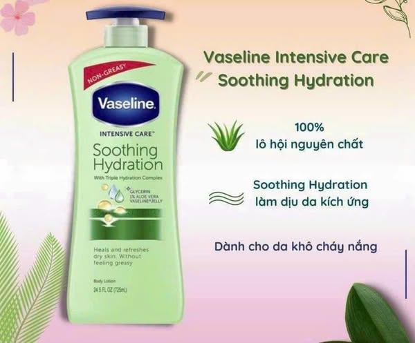 Sữa dưỡng thể Vaseline Intensive Care Soothing Hydration Hand and Body Lotion