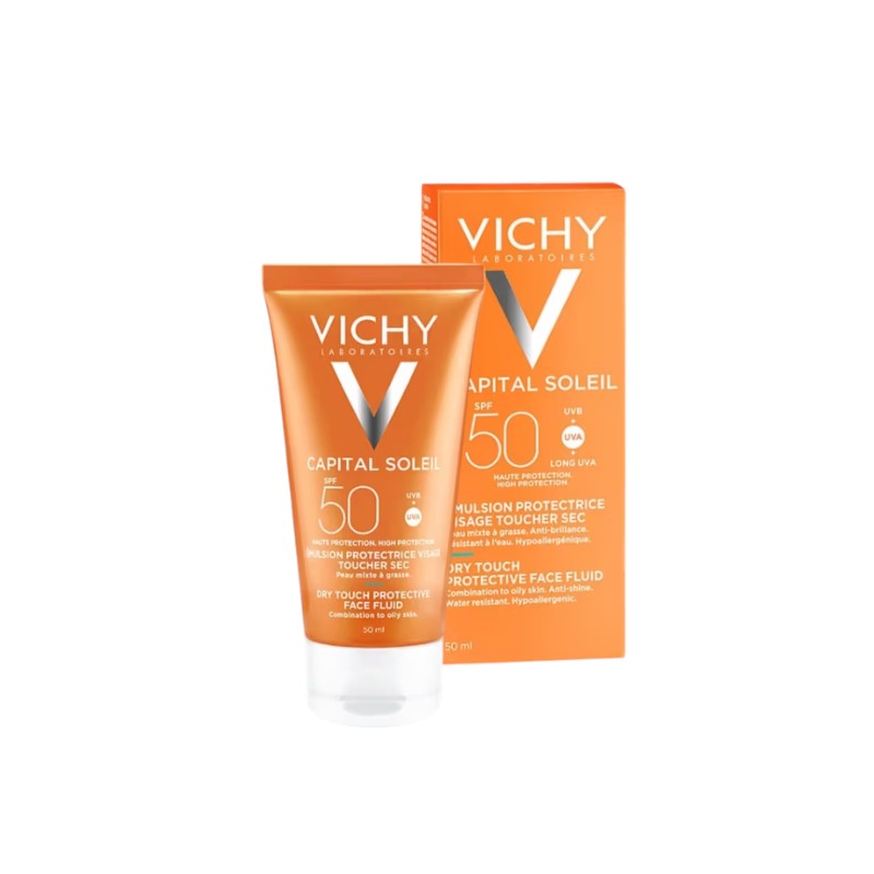 Kem chống Nắng mẫu mới Vichy Capital Soleil Dry Touch Face Fluid SPF50 UVA+UVB