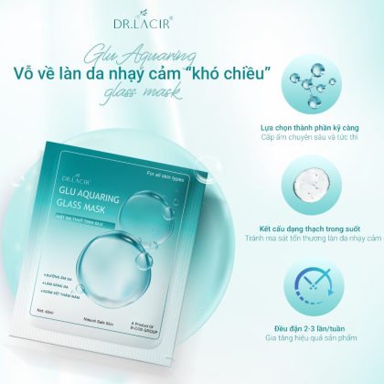 Mặt Nạ Thủy Tinh Dr Lacir Glutathione Aquaring Glass Dưỡng Da Căng Bóng Hộp 6 Miếng