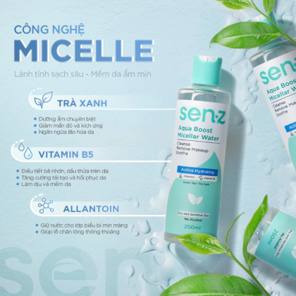 Nước tẩy trang Senz chiết xuất trà xanh 250ml